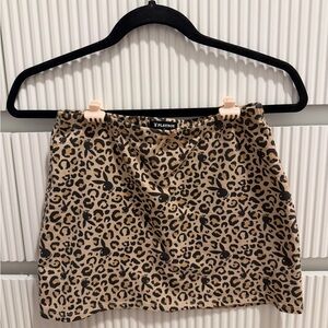 PLAYBOY Animal Print Mini Skirt - Tan and Black